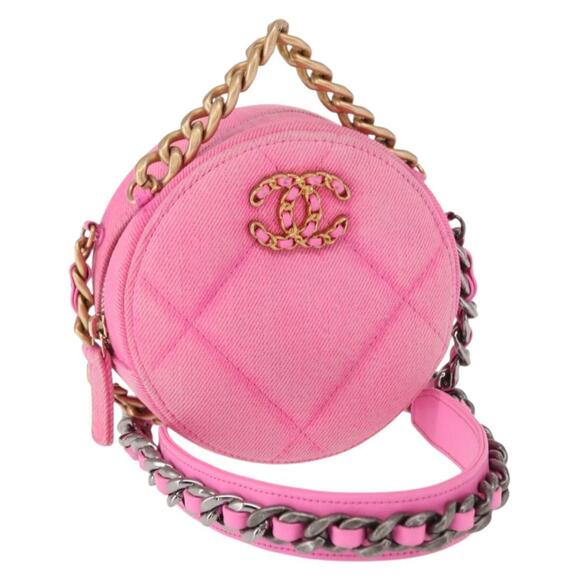 CHANEL Handbags - CHANEL Matelasse Chain Shoulder Bag Canvas Pink Gold CC Auth bs32090